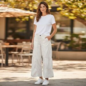 XCVI Wearables Wide Leg 100% Hemp Tiered Pants Women’s M